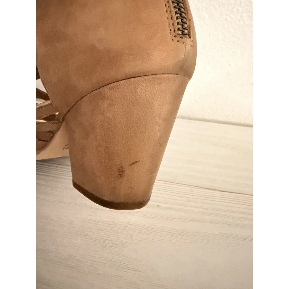 Eileen Fisher Strappy Wedge Heels‎ Women Size 9.5/10 Sandals Leather Rear Zip